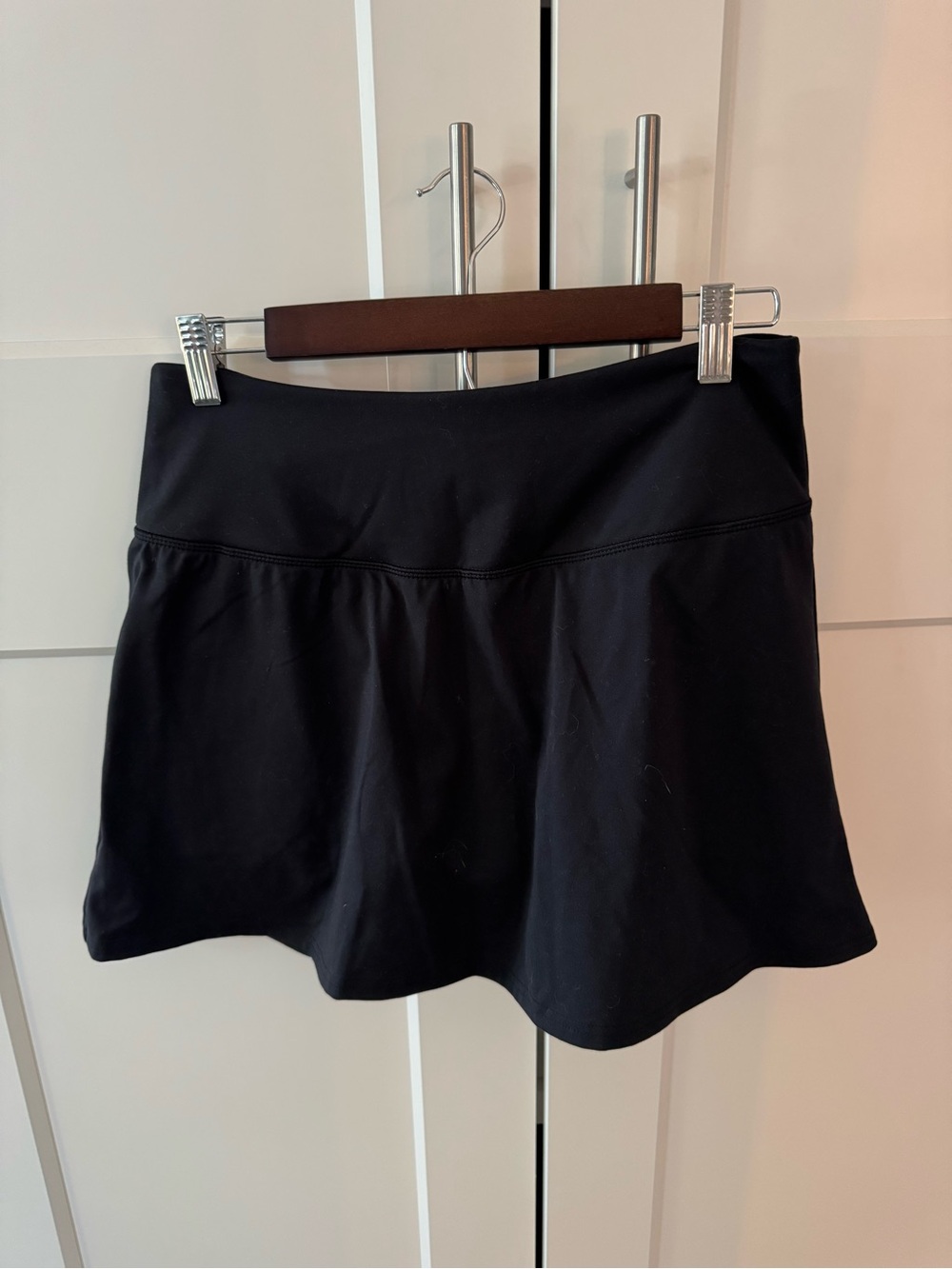 all in motion Black Athletic Skort with Flared Overlay